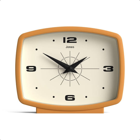 Reloj de Escritorio Retro Rectangular JONES CLOCKS Color Mostaza