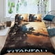 thumbnail image 2 of Titanfall Conjunto de sábanas temático, trío de piezas, cómodo y amigable con la piel, diseño único, regalo de decoración para el hogar para familiares, amigos y fans,135cm *200cm, 2 of 6