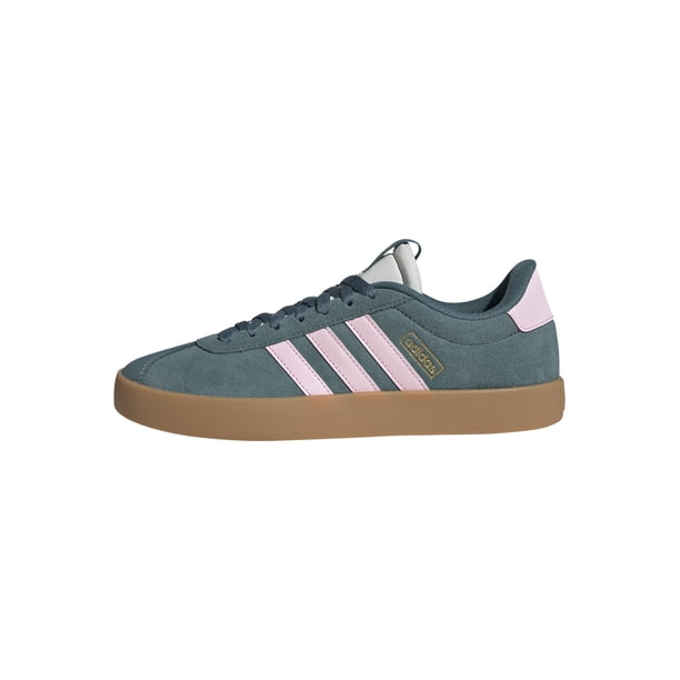 Zapatillas Adidas VL Court 3.0 para mujer, verde azulado/transparente, rosa/dorado 9