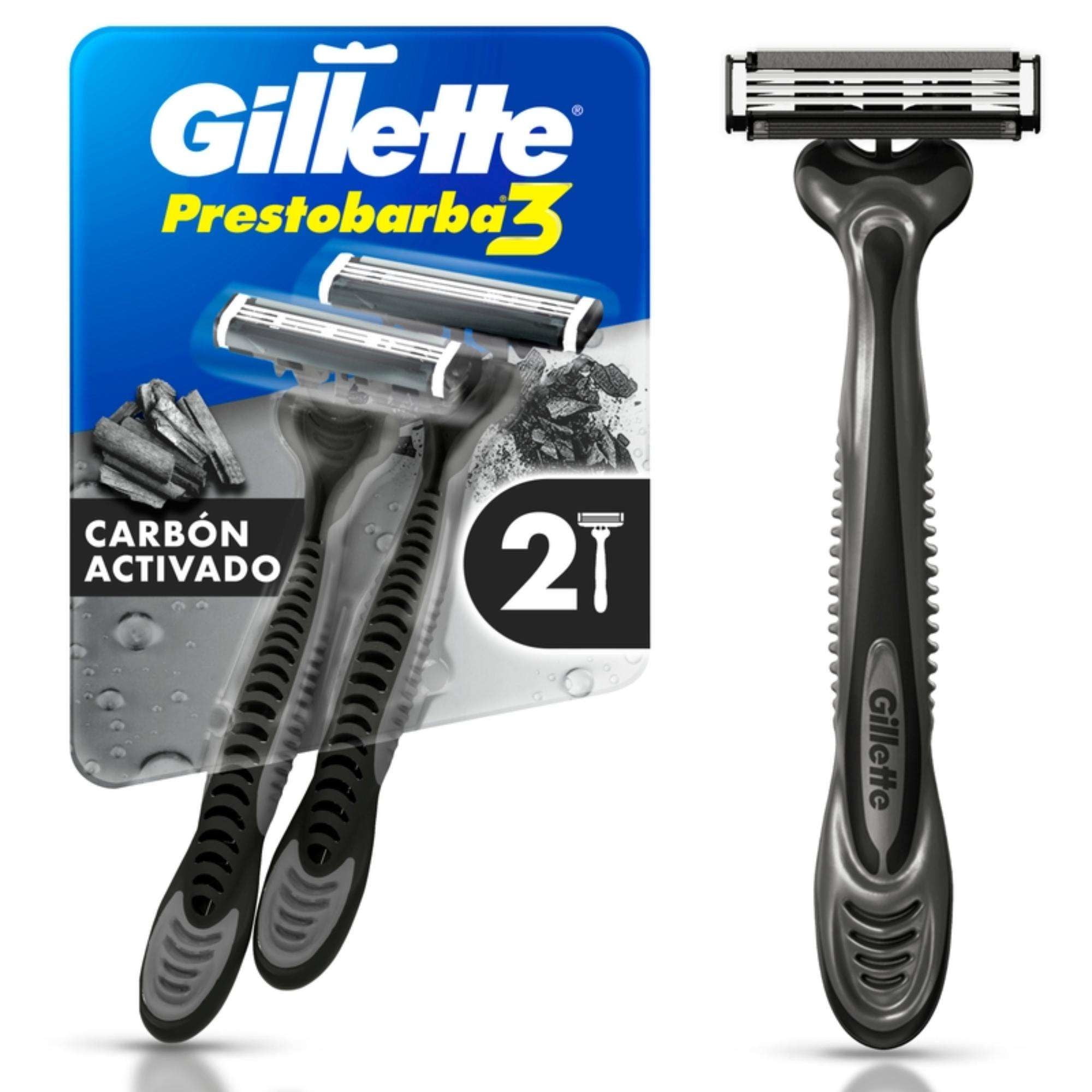 Máquina De Afeitar Prestobarba 3 Carbono Activado 2 Un Gillette