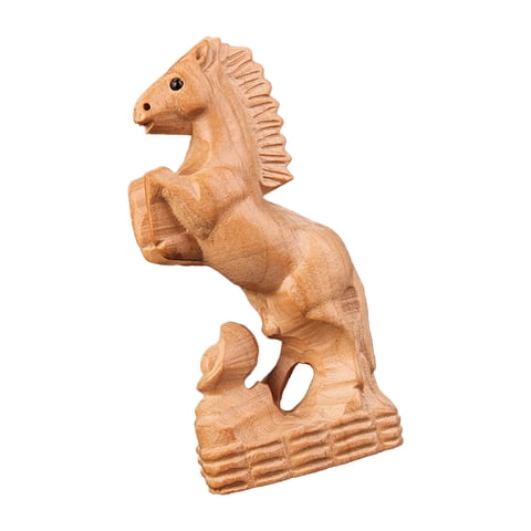 Magideal - Estatua De Caballo De Madera Tallada A Mano, Escultura De Caballo De Madera, Artesanías Hechas A Mano, Estatuilla De Caballo De Escritorio Para Decora Estilo A