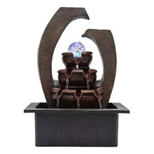 Genérico - Fuente Agua Diseño Medieval Decorativo Con Luz Y Esfera Jhn