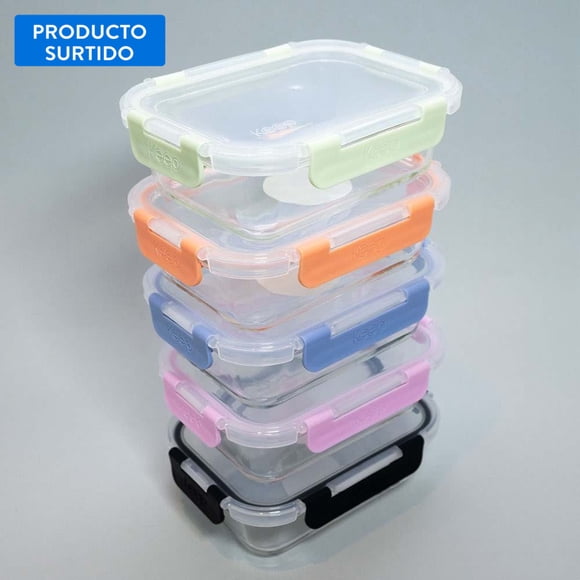 Contenedor De Vidrio Con Alitas 640ML 1 Pieza, color surtido