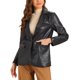 thumbnail image 1 of INSPIRE CHIC Chaqueta de Mujer Blazer de Cuero Sintético Cuello con Solapa PU Chaquetas de Motociclista S Negro, 1 of 5
