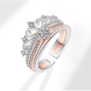 Genérico - Anillo Corona Real Dúo Ajustable