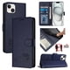 thumbnail image 1 of Funda tipo cartera FOXDOCK para iPhone 15 con soporte, ranuras, RFID, diseño de gato, 1 of 5