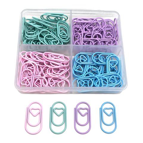 Ioensy - 120X Clips De Papel Pequeños Álbumes De Recortes, Manualidades, Documentos, Archivos Para El Hogar, Corazón Decorativo