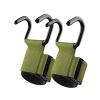 Ioensy - Gancho Para Levantamiento De Pesas, Correas De Muñeca Acolchadas Para Levantamiento De Potencia, Encogimientos De Hombros Y Remos, Color Verde