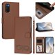 thumbnail image 1 of Funda de Cuero Tipo Billetera para Samsung Galaxy S20 FE 5G 6.5", con Tarjetero, Correa para Muñeca, Soporte a Prueba de Golpes con Relieve de Patrón Feliz, Funda para Teléfono, Marrón, para Galaxy, 1 of 8
