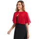 thumbnail image 1 of Capa corta TONGFANTFL de chiffon rojo para mujer, 1 of 5