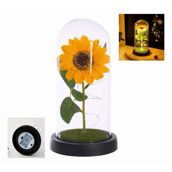 Girasol eterno artificial con luz led