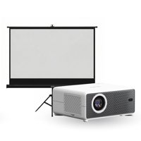 Proyector Portátil Hexa 8000Lm + Telón 80"" Negro Levo