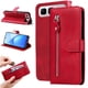 thumbnail image 1 of Funda tipo cartera para Infinix Smart10 Plus con bolsillo con cremallera y ranuras para tarjetas – Función de soporte Rojo, 1 of 5