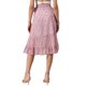 thumbnail image 3 of FALDA MIDI FLORAL ENVOLVENTE PARA MUJERES DE VESTIMENTA REFINADA, HEM ASIMÉTRICO, CINTURA ALTA, FALDAS CON VOLANTES PARA PLAYA, ROSA L, 3 of 6
