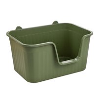 Ioensy - Caja De Arena Para Gatos, Orinal, Fácil De Limpiar, A Prueba De Salpicaduras, Bandeja De Arena Para Mascotas Con Parte Superior Abierta, Verde, Xl