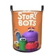 thumbnail image 1 of StoryBots Cesta de lavandería de gran capacidad redonda con asa, bolsa para ropa sucia plegable, almacenamiento para dormitorio, baño y lavadero 44x35 cm, 1 of 6
