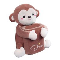 Magideal - Organizador De Soporte De Caja De Pañuelos De Dibujos Animados, Estuche De Pañuelos Blandos, Accesorios Interiores Para Automóviles, Organización De , Mono Marrón