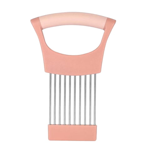 Magideal - Soporte De Cebolla Para Rebanar Rebanador De Limón Picador Portátil Agarre Cómodo Portacuchillas De Cebolla Tenedor De Cebolla Para Fruta Carne Queso Rosa