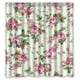 thumbnail image 1 of Cortina de ducha con diseño de peonía rosa y hojas verdes, con ganchos, tamaño 66 x 72 pulgadas, 1 of 3