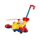 thumbnail image 3 of Carro de juguete de avión de dibujos animados, carrito de bebé, langosta con varilla desmontable, juguete de equilibrio, juguete de empuje manual para , amarillo, 3 of 5
