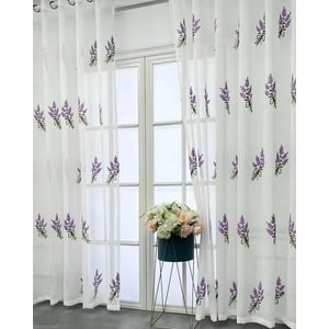Genérico - 2 Panel De Cortina Visillo Transparente Con Textura 140X230Cm