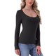 thumbnail image 4 of INSPIRE CHIC Camisetas Térmicas para Mujeres Capa Base Mangas Largas Ropa Interior Tops de Pijama Otoño Invierno Camiseta Básica M Negro, 4 of 6