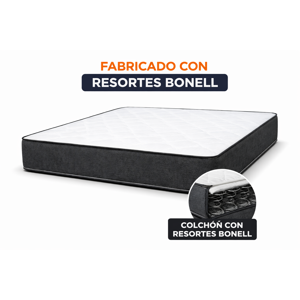M&E - Colchón Atlas 25 Cm – 2 Plazas (150X190) | Alta Durabilidad - Resortes Bonell