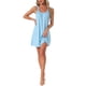 thumbnail image 1 of Camisón sin mangas para mujeres con tirantes anchos elásticos para una relajación y descanso cómodos XS Azul claro, 1 of 6