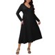thumbnail image 2 of INSPIRE CHIC Vestidos de Maternidad para Mujeres Botón Plisado Tejido Manga Larga Sesión de Fotos Embarazo Vestido Maxi 2XL Negro, 2 of 6