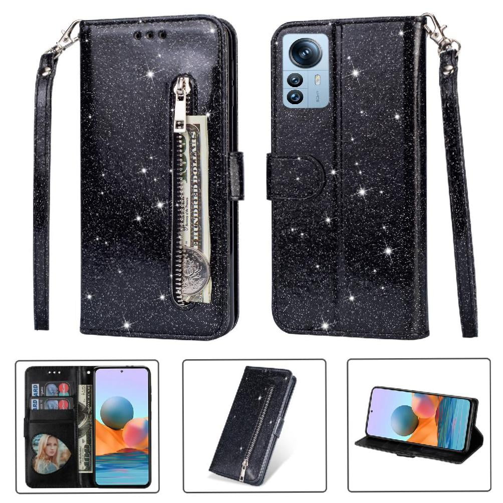 Funda Para Foxdock Elegante Funda Xiaomi 12t Pro/xiaomi 12t Glitter Con Cremallera-ideal Para El Uso Diario