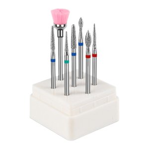 Ioensy - Juego De Brocas Para Uñas, Amoladora Compacta, Herramienta De Manicura Para Recortar Y Quitar, 7 Uds.