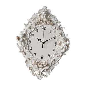 Bothyi - Reloj De Pared Decorativo Europeo Colgante Para Loft Baño Cocina Isla Hogar Beige