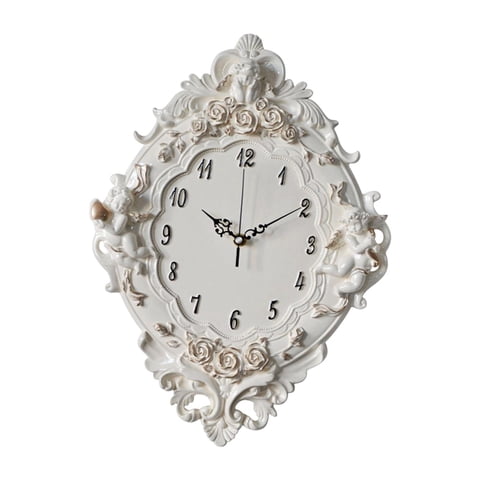 Bothyi - Reloj De Pared Decorativo Europeo Colgante Para Loft Baño Cocina Isla Hogar Beige