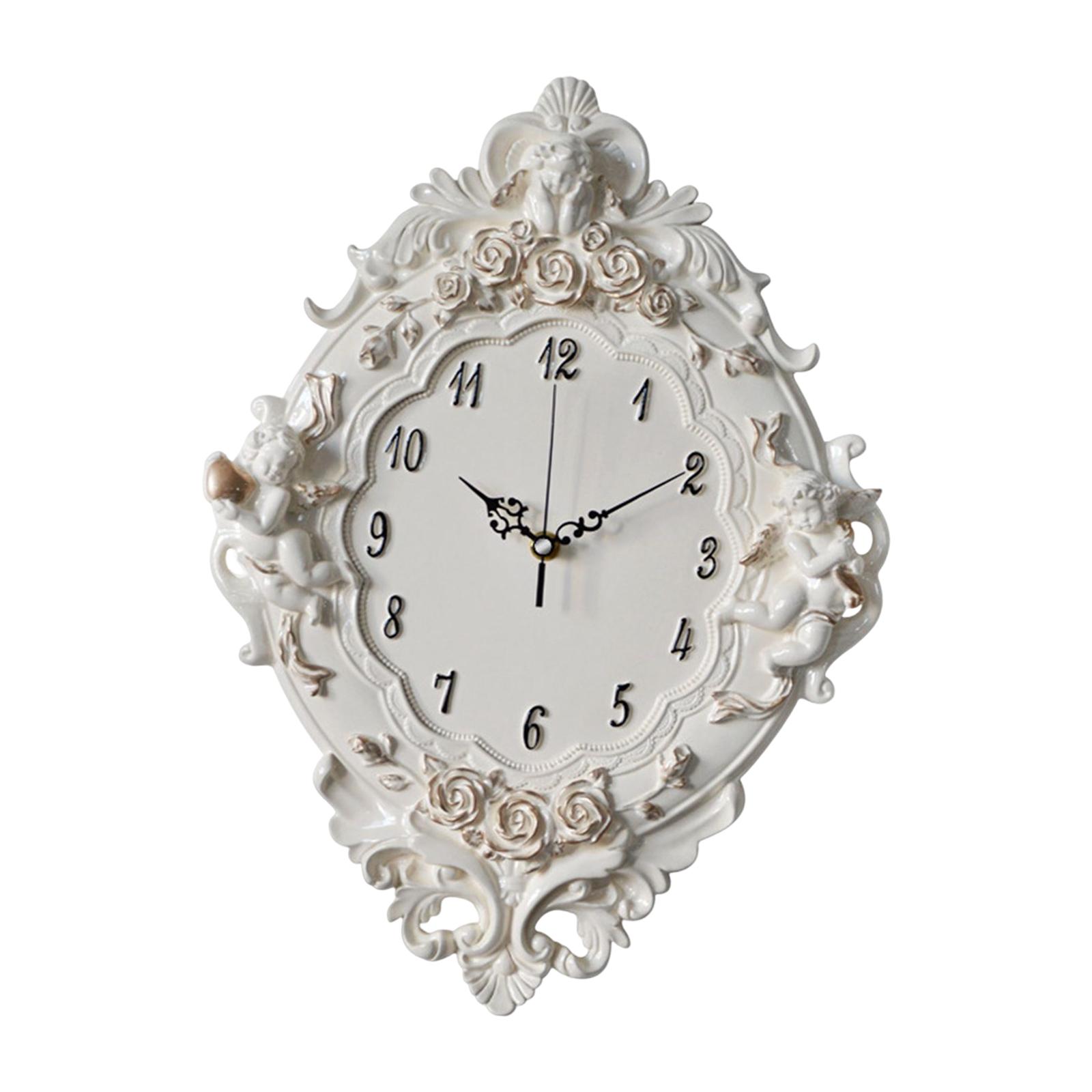 Bothyi - Reloj De Pared Decorativo Europeo Colgante Para Loft Baño Cocina Isla Hogar Beige