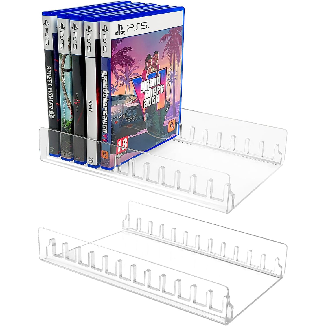 Genérico - Soporte Acrílico Organizador De Videojuegos Para Ps5 Ps4 Ps3 Caja De Juegos, Ps5 Game Stand Game Box Display Stand Puede Contener Hasta 12 Juegos-Transparente