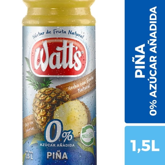 Néctar De Piña Light 0% Azúcar Añadida Botella 1500 cc Watts