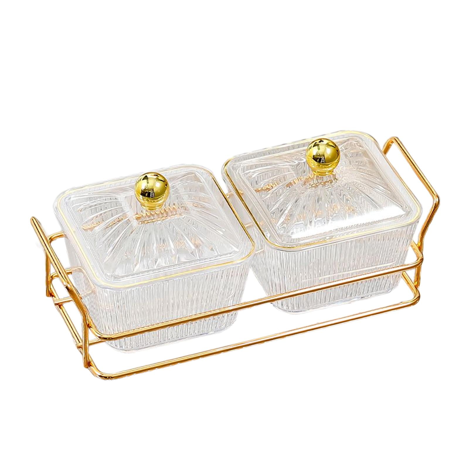 Bothyi - Platos De Servicio Divididos Plato De Frutos Secos Bandeja De Frutos Secos Para Aperitivos 2 Rejillas Transparente