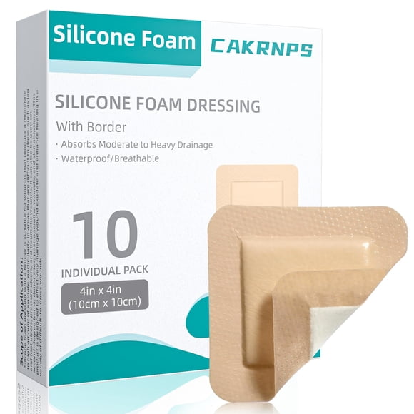 Aderezo De Espuma De Silicona 10 Paquetes De 10 Cm X 10 Cm Impermeable