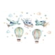thumbnail image 3 of Globo de aire caliente pegatina de pared Mural PVC dibujos animados autoadhesivo Arte de la pared Decoración calcomanía de pared para sofá telón de , Estilo b, 3 of 5