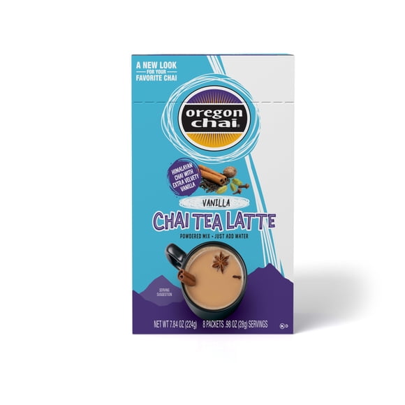 Mezcla de Chai Oregon Chai Vainilla 8 unidades (Paquete de 1)