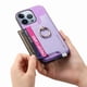 thumbnail image 2 of Funda Magnética Para Iphone 15 Pro Con Billetera Y Anillo Protector Resistente Morado, 2 of 6