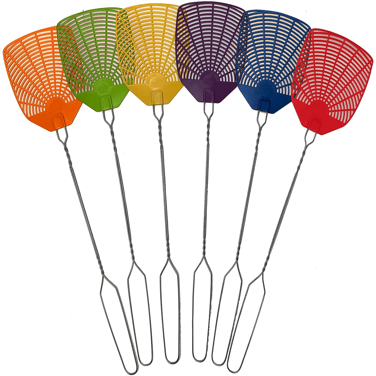 Juego De 6 Unidades Con Mango De Metal Trenzado Para Matar Insectos Y Moscas Fly Swatter W4w