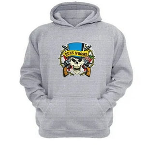 Genérico - Polerón Canguro Guns N´ Roses Gris Claro Talla Xs Unisex