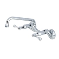 Grifo De Cocina Kingston Brass Ks300C Para Montaje En Pared, Cromo Pulido