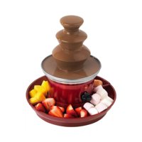 Importclick - Cascada Fondue Chocolate 3 Niveles Bandeja Rojo