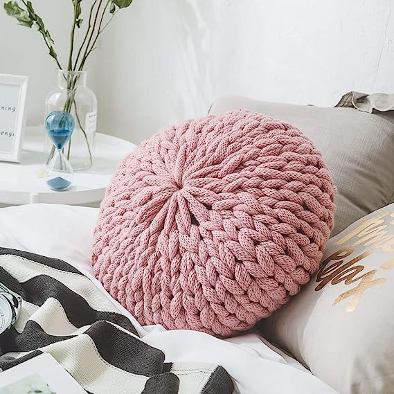 Xmhytop Juego De 1 Fundas De Almohada Bohemias, 40*40cm, Tejidas A Mano Con Textura, Decorativas Para Sofá, Recámara, Sala, Contiene Relleno, Estilo B, Rosa