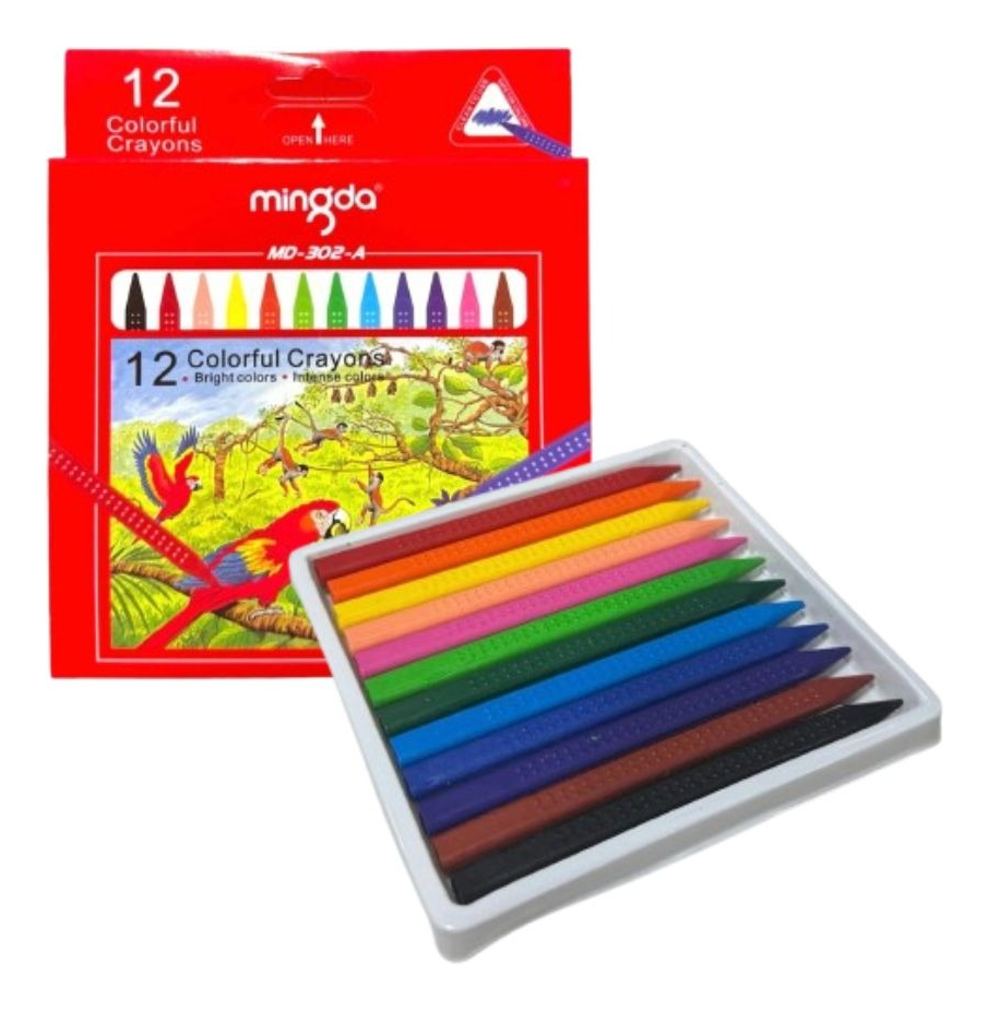 Genérico - Set 4 Cajas Crayones Lapices Triangular 12 Colores Niños Lau