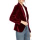 thumbnail image 4 of INSPIRE CHIC Blazer de Terciopelo para Mujer Color Sólido Cuello de Chal Una Botón Traje de Trabajo M Vino Rojo, 4 of 7