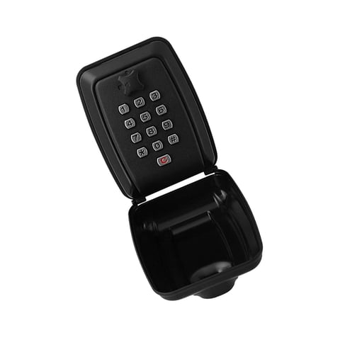 Magideal - Caja De Bloqueo De Llaves Montada En La Pared Para Exteriores, Combinación De 12 Dígitos, Caja De Almacenamiento De Llaves De 9X12Cm, Reajustable Para Negro