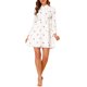 thumbnail image 2 of INSPIRE CHIC Vestido de Mujer Regreso a Clases Mangas Largas Cuello Vuelto Botón Floral Mini Vestido Camisa Blanco XS, 2 of 7